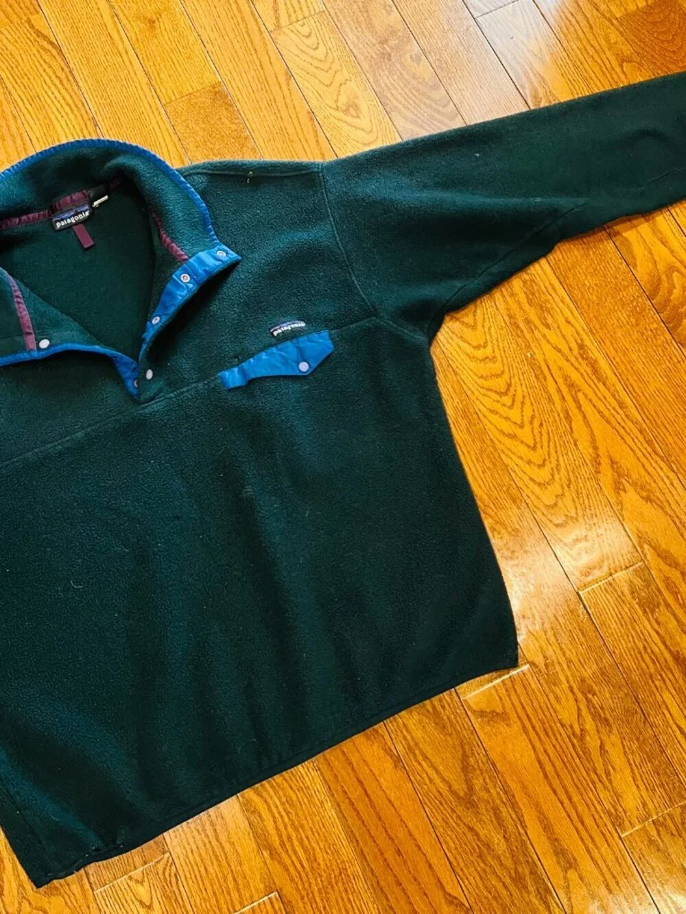 Vintage Patagonia Synchilla X Large Snap-T Pullover Fleece USA Green 90s XL